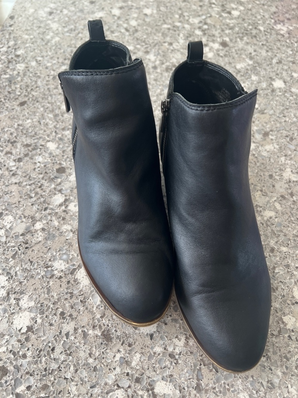 Women's Lucky Brand Black Leather Ankle Boots 9 1/2 Wide